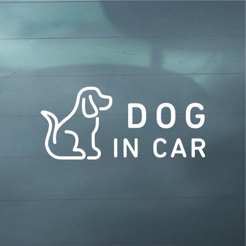【車用】DOG IN CAR カッティングステッカー │ 犬のアイコン　車用
