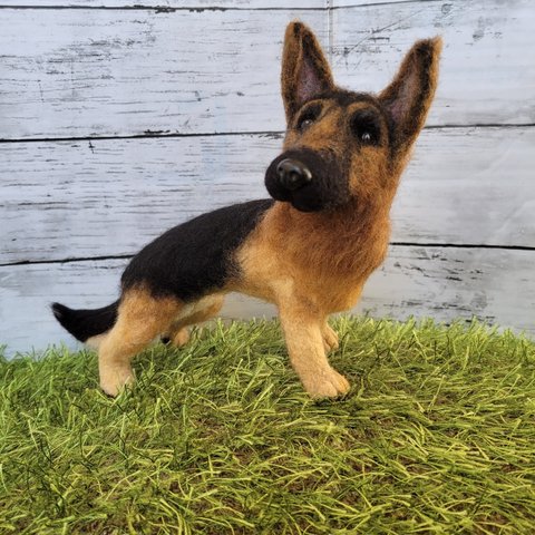 羊毛フェルト  シェパード 愛犬  うちの子 ペット オーダー 犬 ワンコ 虹の橋 ペットロス リアル そっくり 人形