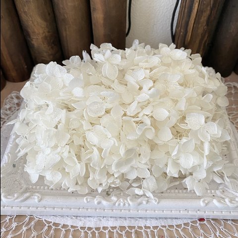 純白アナベルアジサイ小分け❣️キラキララメ付き❣️ハンドメイド花材プリザーブドフラワー