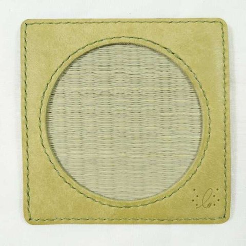✨新作✨革と畳のコースター・緑