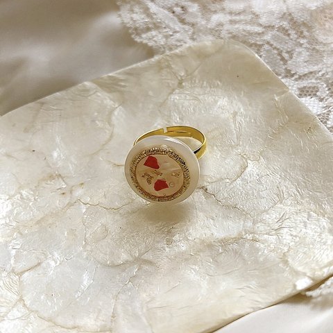 ヴィンテージ風リング💍ホワイト