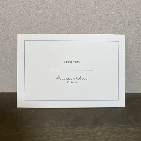 ゲストカード/ブルーグレー/シンプル/結婚式(20枚セット)