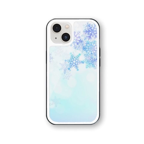 雪の結晶 3 強化ガラス iPhoneケース 雪 結晶　iPhone15 iPhone14 iPhone13 iPhone12 iPhone11 iPhoneSE2  iPhoneSE3