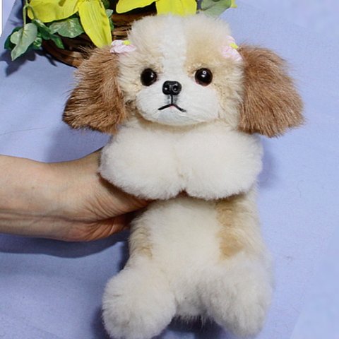 シーズーグッズ リアルファーのぬいぐるみ 犬ぬいぐるみ