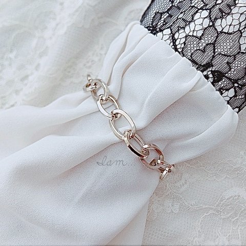 Big silver chain bracelet