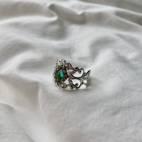 Vintage rétro firegreen Lace Ring