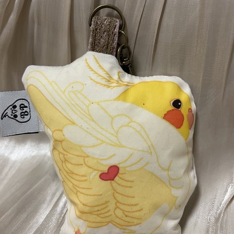 もふちりふわふわマスコット　オカメインコ　ルチノー