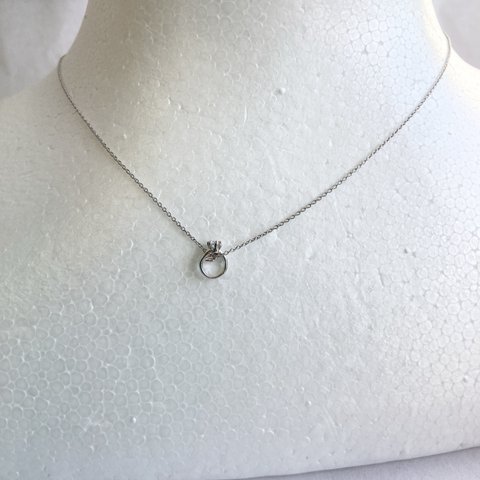 リングネックレス　ダイアモンドネックレス　pe3278 silver925　シルバーネックレス リングペンダント　