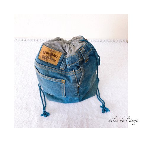 【SOLDOUT】no.717 - jeans remake 巾着bag