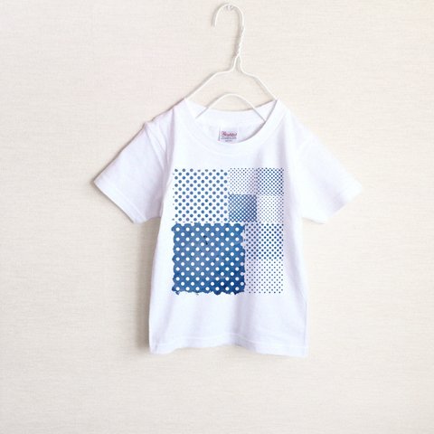 ドットでチェック　パターン　Tシャツ（キッズ）