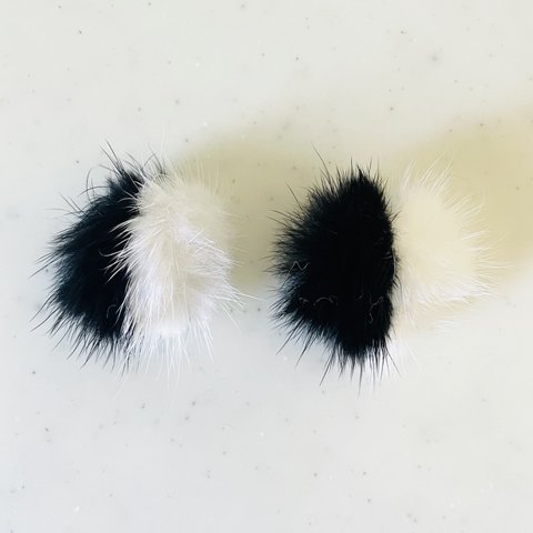 Black White Fur Pendant Tops