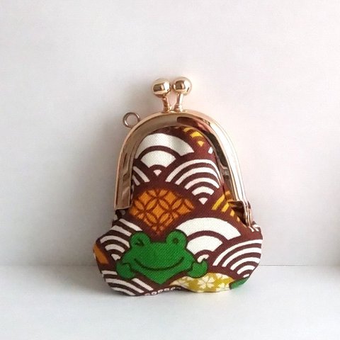 小さいがま口：豆姫：ちっちゃいがま口：littlie purse 330：かわいいがまぐち：小さな財布：カエル,frog