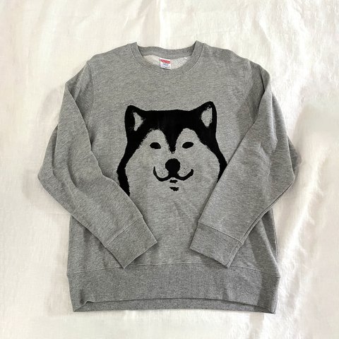 【大SALE】柴犬　スウェット パイル裏地 グレー　XLサイズ