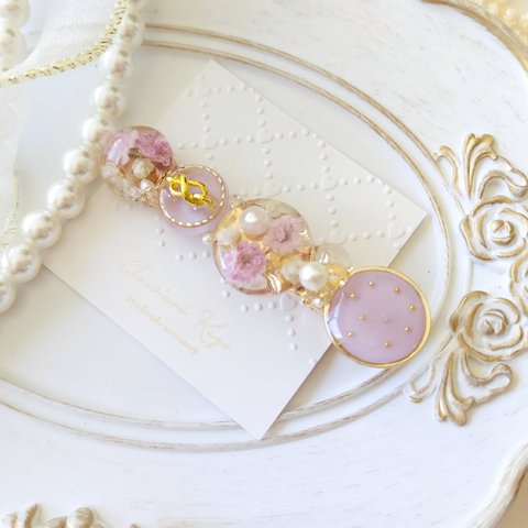 new*ᵕ̈ᰔᩚ   Flower＆Infinity クリップ6.5cm violet