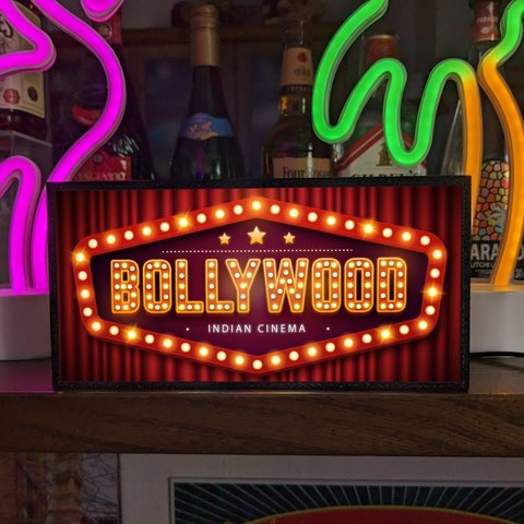 BOLLYWOOD インド 映画 シネマ シアター ムービー ドラマ おうち時間 ミニチュア サイン ランプ 看板 置物 ライトBOX 電飾看板 電光看板