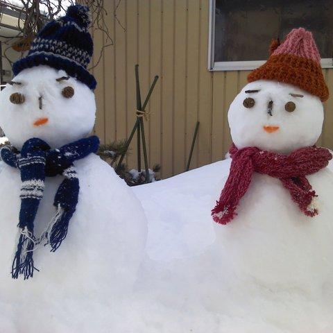 展示*雪だるま用の帽子マフラー手袋セット