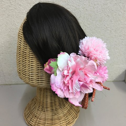 和の髪飾り  ピンクのお花セット