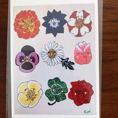 花のダンス（飾れるポストカード）