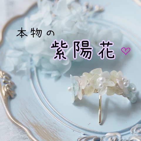 紫陽花のポニーフック♡【パステル】