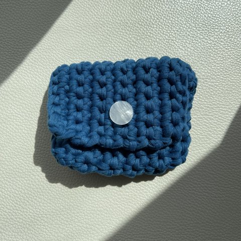 crochet pouch blue / かぎ針編み ポーチ ブルー