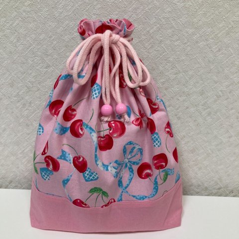 さくらんぼ柄🍒　☆体操服袋　☆お着替え袋