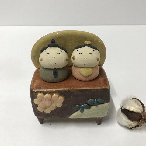 飾り台雛　Ｐ-167　陶製/Hina doll/雛娃娃/Hina-Puppe/हिना गुड़िया