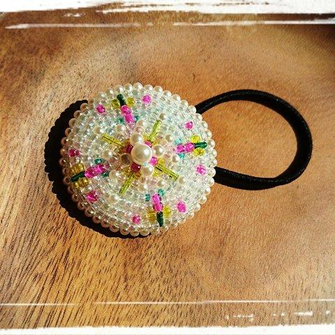 ビーズ刺繍ヘアゴム❇乙姫