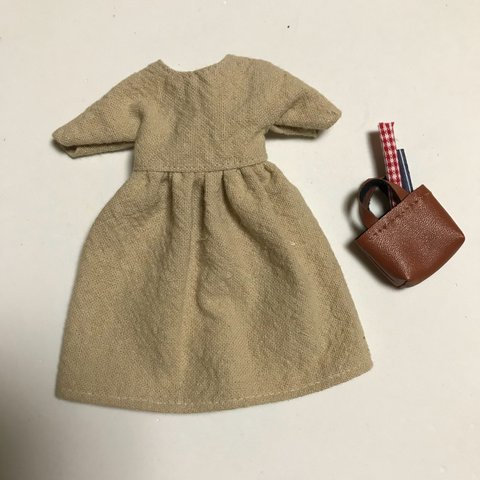 No.3080りかちゃんのシンプルのワンピースにバックセット