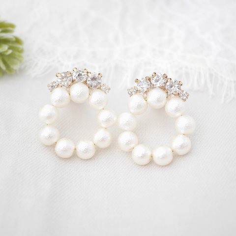 140.Feminine pearl bijou ピアス✴イヤリング