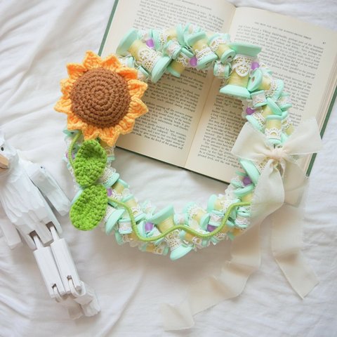 Wreath ***bobbin merletto SUNFLOWER mint green