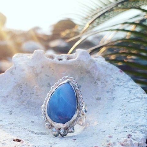 【14号】blue opal ring /silver925