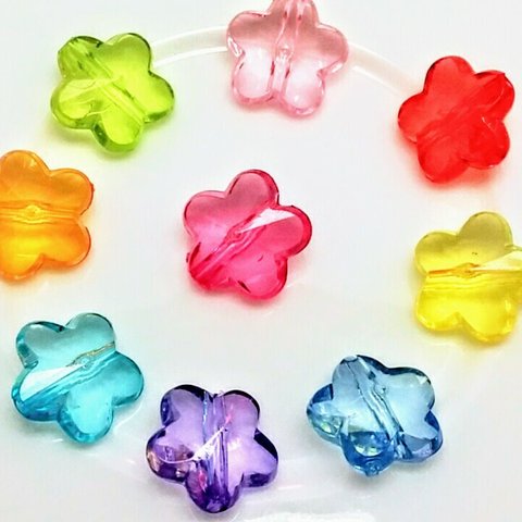 Colorful Flower Beads 30個☆楽しめるアソートカラー♪