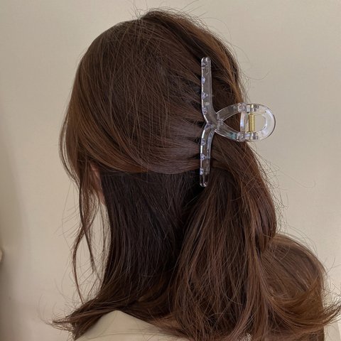 【在庫処分 数限定セール￥399】韓国ファッション　クリアヘアクリップ 　ヘアアクセサリー　-7017