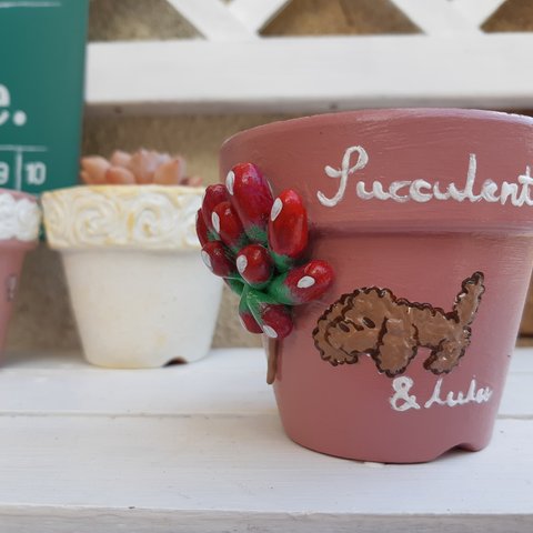 リメ鉢 〈succulent＆lulu〉③ピンク