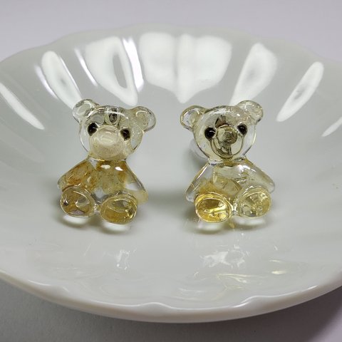 Gemstone bear ～ゴールデンシトリン～ クリップ式イヤリング