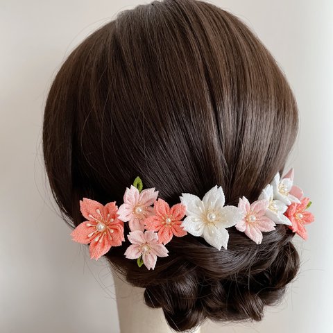 桜の髪飾り　成人式　卒業式　結婚式　七五三　髪飾り