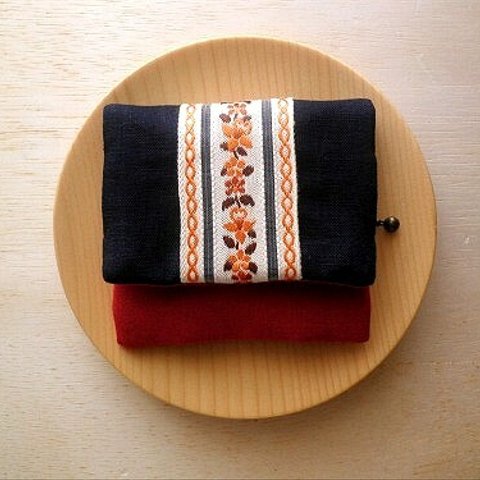 mini purse pouch (tirol & linen navy)