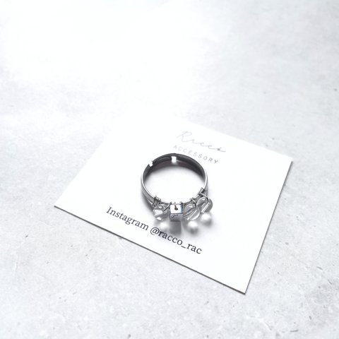 天然石 シンプルリング (水晶) ring 316サージカルステンレスリング サイズフリー