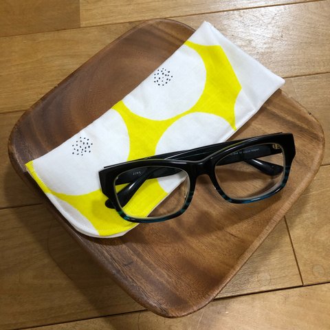 ハンドメイド♡メガネケース👓【トモタケあんぱん柄】イエロー