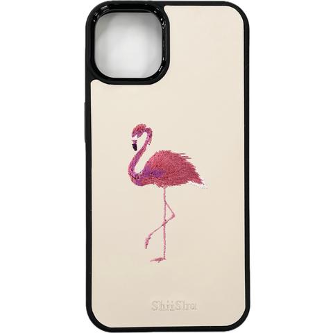 【レザー刺繍スマホケース】Flamingo（フラミンゴ）