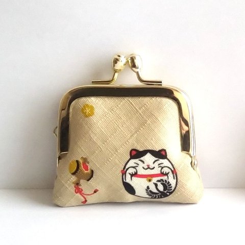 ■角型■小さいがま口：ちっちゃいがま口：角250：かわいいがまぐち：小さい財布：littlie purse：猫,真ん丸ネコ