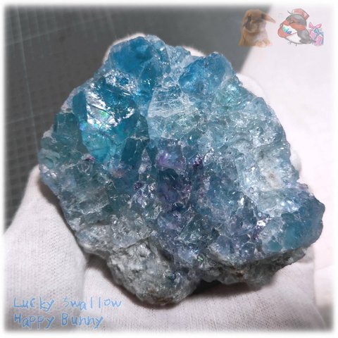 ◆ 秘蔵品 宝石質 特殊希少カラー ブルーフローライト 欠片 結晶 蛍石 原石 No.4892