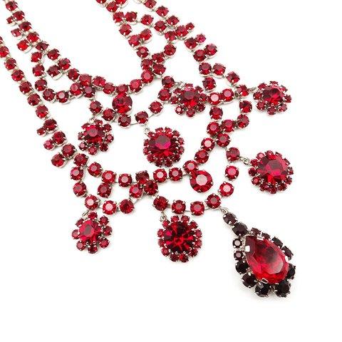 【期間限定SALE】70s Vintage Red Rhinestone Necklace