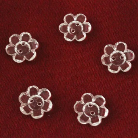 ガラス花型ボタン5pcs（No.433-1）