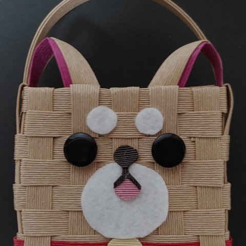 【ハンドメイド】犬 カゴバッグ