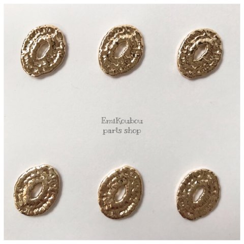 13㎜×16㎜ メタルチャーム❤︎open oval（ゴールド）❤︎6pcs−457