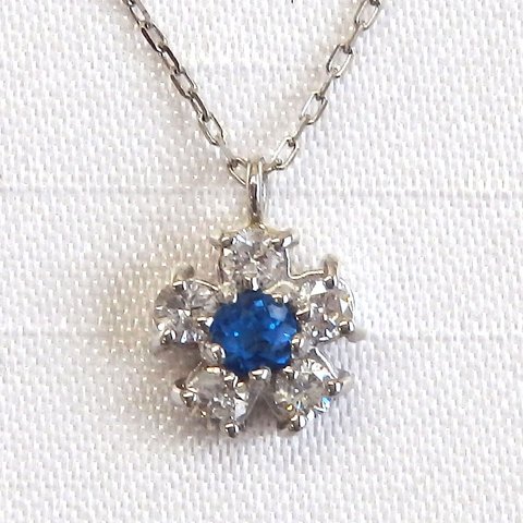 ネックレス Pt 天然 アウイナイト ダイヤモンド 0.05ct D0.13ct 40cm ◆ 鑑別書付き レアストーン （p-16179）