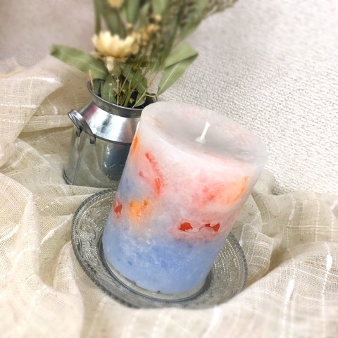 チャンク入りホイップキャンドル☆candle☆キャンドルcandlegift☆インテリア☆ピラーキャンドル