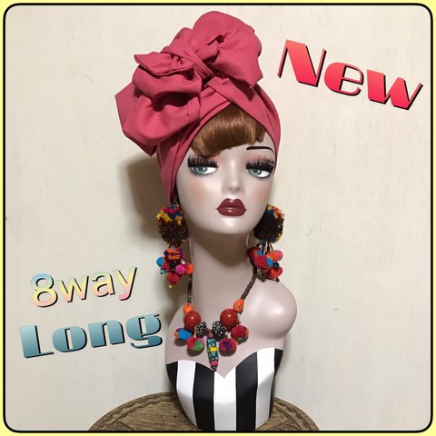 新作　8way ロングリボン　ヘアターバン　ヘアバンド　ターバン