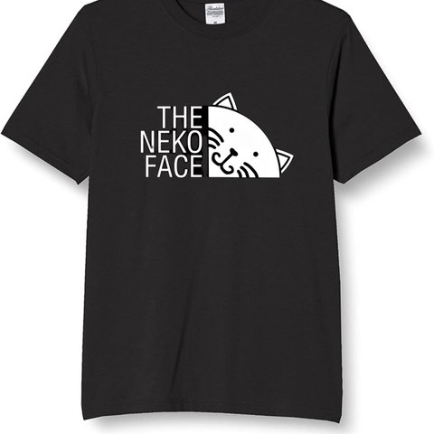 【半袖/長袖】【全サイズ無料】THE NEKO FACE Tシャツ 猫 おもしろtシャツ パロディ tシャツ 面白tシャツ 半袖 長袖 黒 白 大きいサイズ